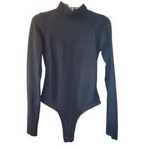 Cotton Candy Black Long Sleeve Mock Neck Bodysuit Size S/M